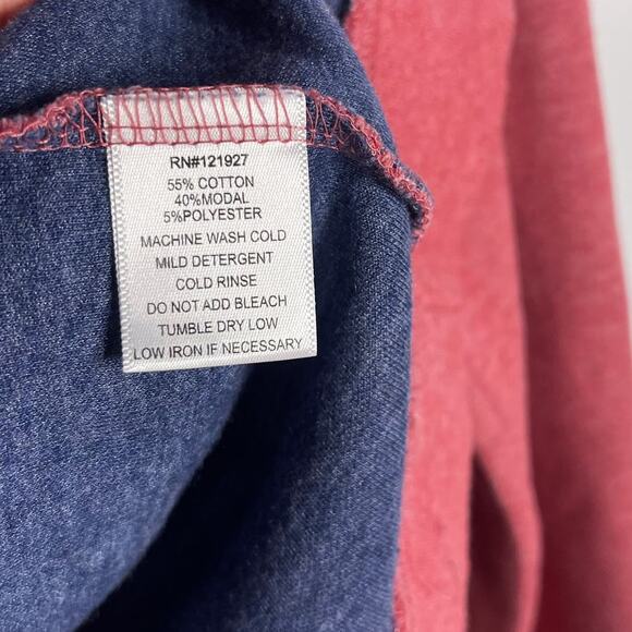 Johnnie-O Mens M Red Blossom Sully Quarter Zip Pullover Sweatshirt Cotton Modal - Picture 7 of 8